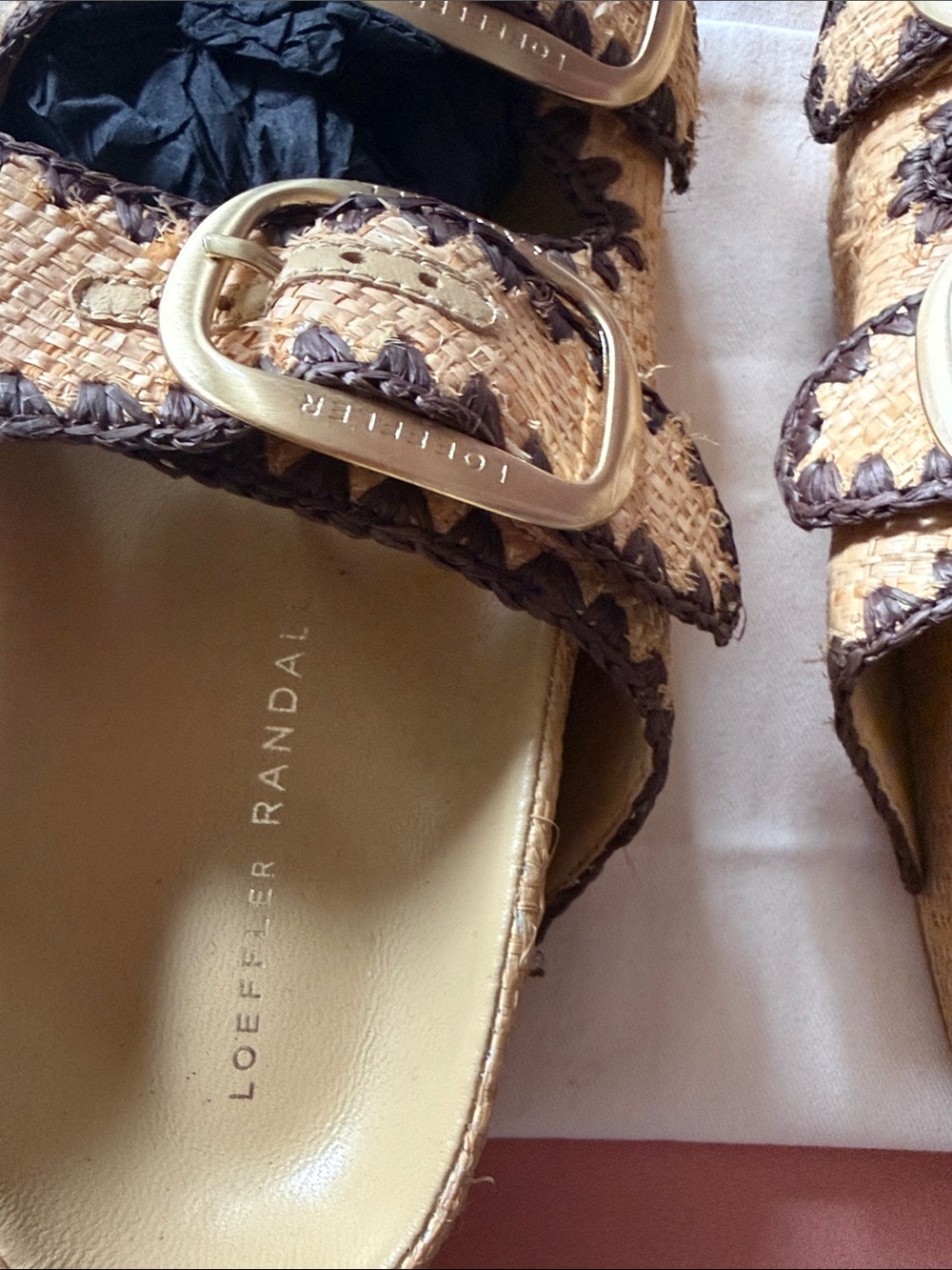 💛 Loeffler Randall Theo 40MM Cotton-Blend Platform Sandals - Picture 10 of 10